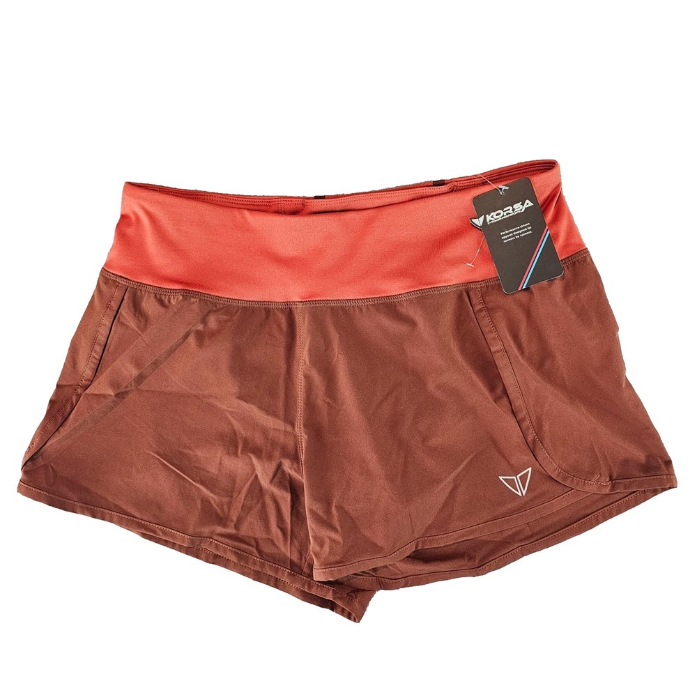 KORSA Women's Speed 3" Shorts Medium Walking Activewear Orange Brown NWT